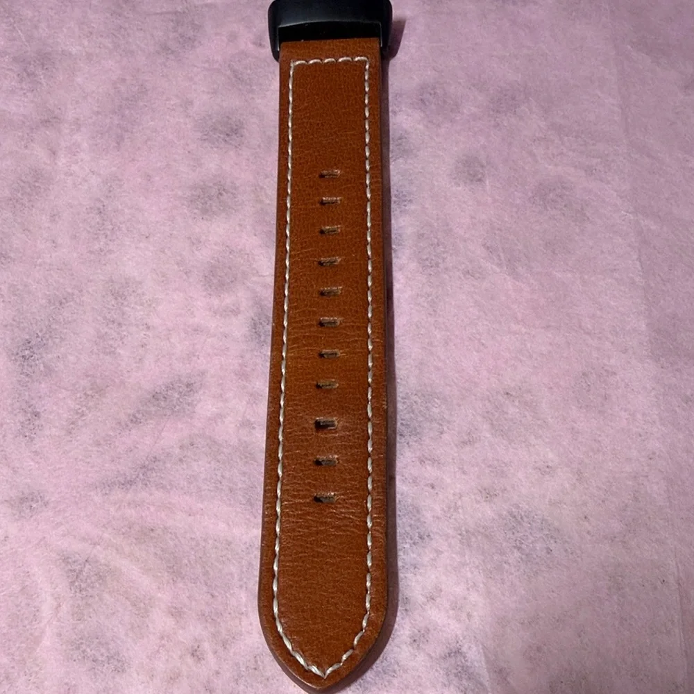 Brown Leather Watch Band for Fitbit